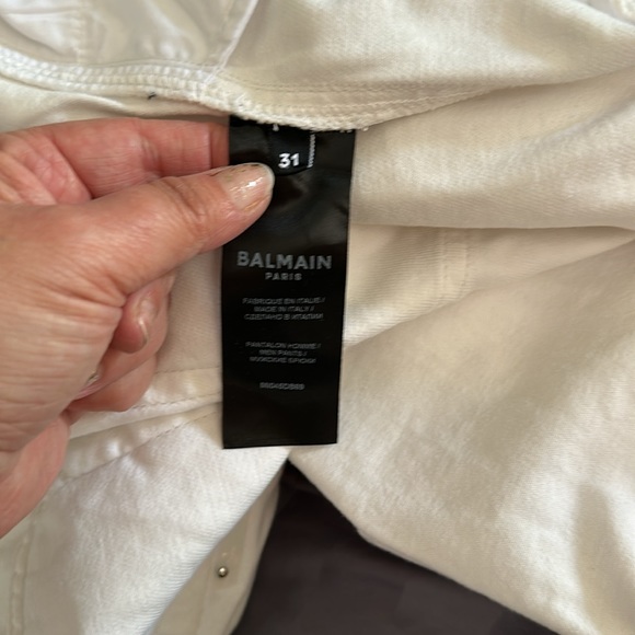 Balmain white zippered Jeans. Size 31 - Picture 9 of 11